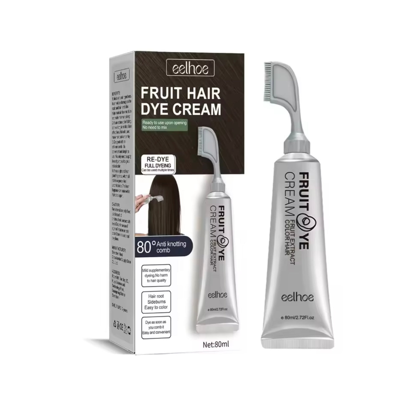 Tinte pinta canas con peine aplicador 80ml sin amoniaco