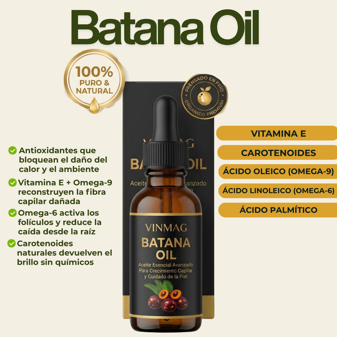 Aceite de Batana Vinmag 100% Puro Cold Pressed – Crecimiento & Reparación Capilar