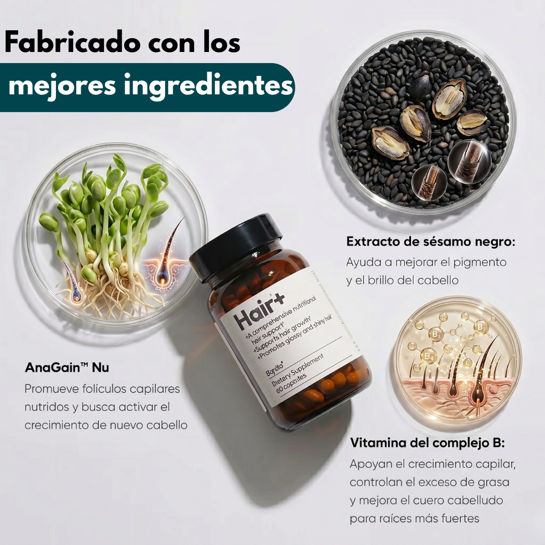 Hair+ Bigvita Suplemento Nutricional para Cabello | Fuerza, Brillo y Crecimiento