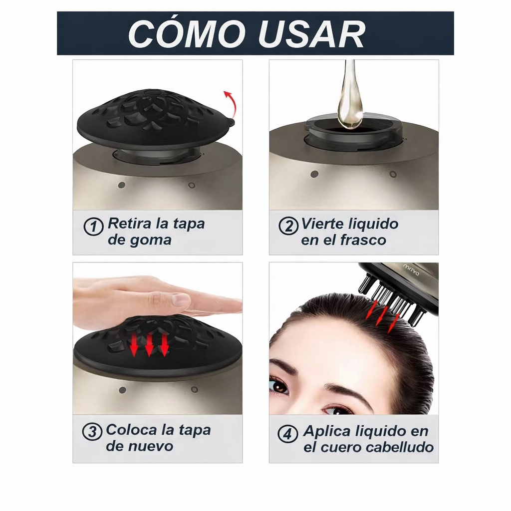 Aplicador con Depósito + Masajeador Scalp – Rutina Fácil y Precisa
